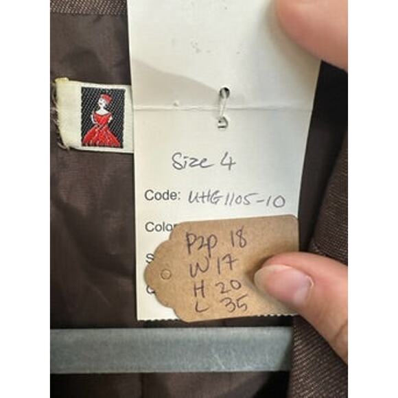 NWT OOAK Handmade Vintage Brown Orange Geometric Print Blazer Coat - Small - Picture 3 of 12